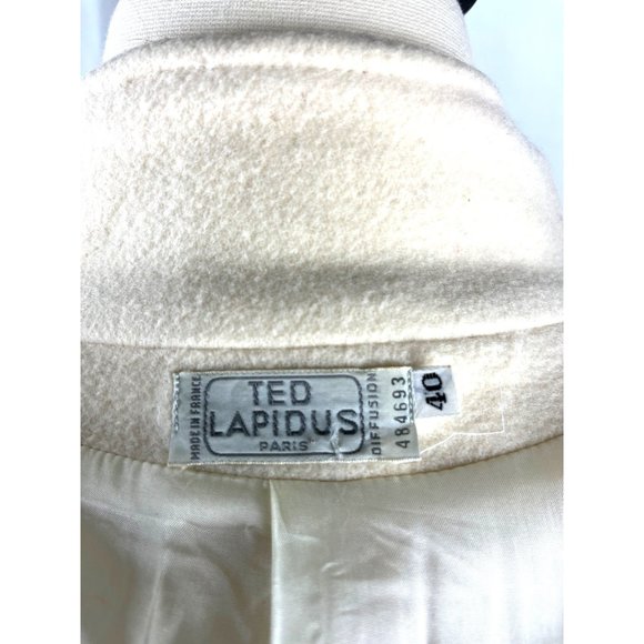 Ted Lapidus 100% Wool Coat in Cream, Women's Size 8 US - Picture 16 of 16